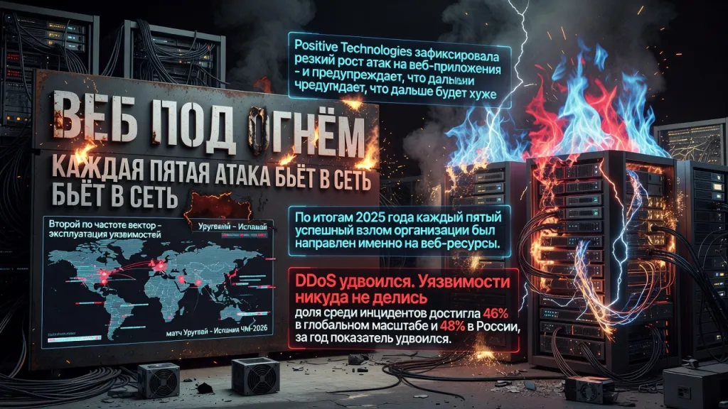 Веб под огнём. Каждая пятая атака бьёт в сеть